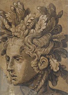 Dryad Gallery: Dryad Head (After Frans Floris), ca 1555. Creator: Gietleughen, Joos van (active between 1555)