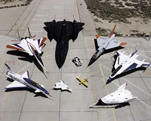 Stealth Prints: Dryden research aircraft fleet on ramp, USA, 1997. Creator: NASA