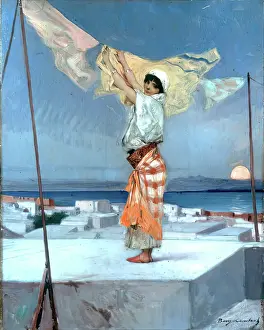 Clothes Line Prints: Drying Clothes, c1880. Creator: Jean Joseph Benjamin Constant