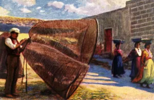 Iasmatzis Prints: Drying the nets, Malta, c1928. Creator: Unknown