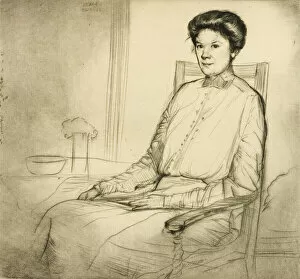 Drypoint Collection: Drypoint Number Three: Portrait, 1909. Creator: Donald Shaw MacLaughlan