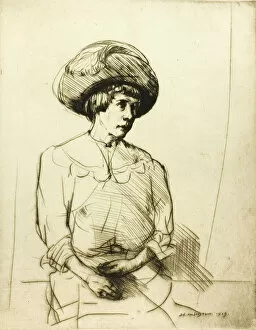Drypoint Number Two: Portrait, 1909. Creator: Donald Shaw MacLaughlan