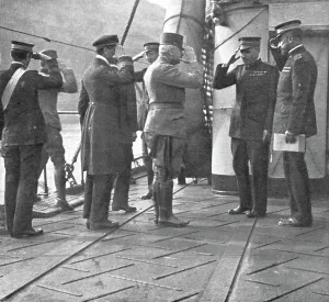 Generals Prints: Du Bosphore a L'Adriatique; Le general autrichien Pflanzer Baltin recu a bord du navire