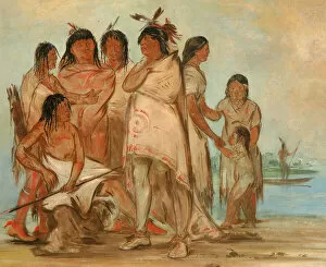 Du-cór-re-a, Chief of the Tribe, and His Family, (1830?) Creator: George Catlin