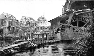 Shell Damage Prints: Du tardenois a la Picardie; a Moreuil: le moulin et le barrage que notre artillerie a fait