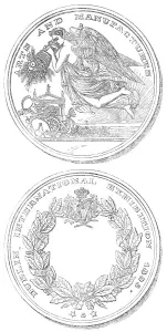 Trade Fair Prints: The Dublin Exhibition Medal, 1865. Creator: Unknown