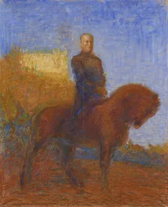 Postimpressionism Prints: Duce on horseback. Creator: Nomellini, Plinio (1866-1943)