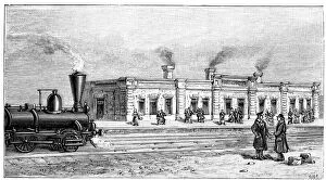 Images Dated 19th September 2012: Duchak Station, on the railroad trans-Caspian, engraving, 1895