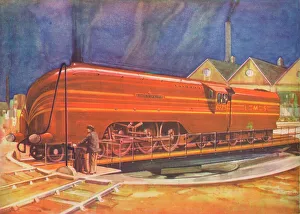 Duchess of Gloucester, L. M. S. on the Turntable, Camden Town, 1940