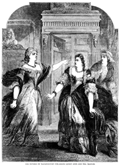 The Duchess of Marlborough upbraiding Queen Anne (1665-1714) and Mrs Masham. Artist: Pearson