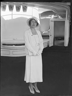 Elizabeth Bowes Lyon Gallery: The Duchess of York aboard HMY Victoria and Albert, 1933. Creator: Kirk & Sons of Cowes