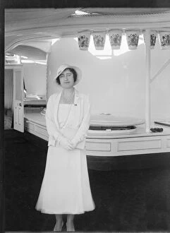 Elizabeth Angela Marguerite Bowes Lyon Gallery: The Duchess of York aboard HMY Victoria and Albert, 1933. Creator: Kirk & Sons of Cowes