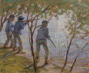 Duck Shooting Prints: Duck shooting, 1934. Creator: Jonas Heiska