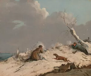 Images Dated 25th March 2021: Duck Shooting in Winter, ca. 1825. Creator: Henry Thomas Alken