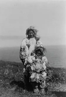 Eskimo Prints: Duck-skin parkas, Nunivak, c1929. Creator: Edward Sheriff Curtis