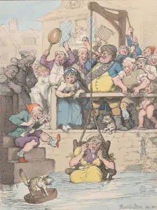 Ducking a Scold, April 12, 1803. April 12, 1803. Creator: Thomas Rowlandson