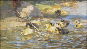 Duckling Prints: Ducks. Creator: Rudolf Schramm-Zittau