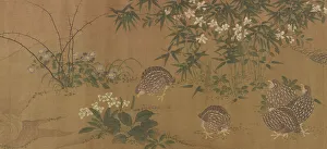 Quail Prints: Ducks, flowers, and quail, Ming dynasty, 1368-1644. Creator: Unknown