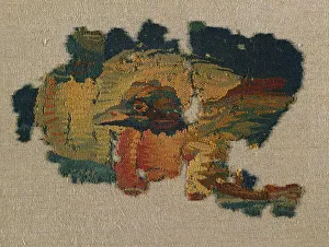 Tapestry Weave Wool Prints: Ducks Head from a Large Curtain, 200s. Creator: Unknown