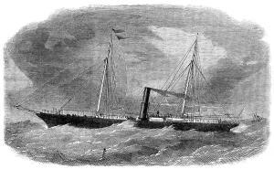Edwin Weedon Prints: Dudgeon's new double-screw iron steam-ship Flora, 1862. Creator: Unknown