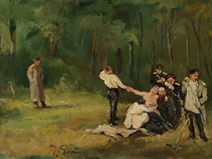 Ilya Efimovic Repin Prints: Duel, study, 1896. Creator: Il'ya Repin