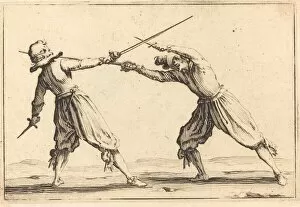 Duelling Gallery: Duel with Swords and Daggers, c. 1617. Creator: Jacques Callot