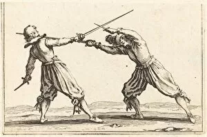 Duelling Gallery: Duel with Swords and Daggers, c. 1622. Creator: Jacques Callot