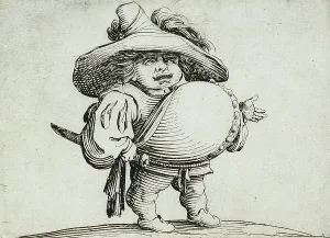 Etching With Engraving Prints: A Duellist with Two Sabres, 1616. Creator: Jacques Callot