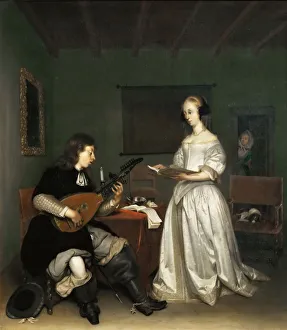 The Younger 1617 1681 Prints: The Duet: Singer and Theorbo Player, 1669