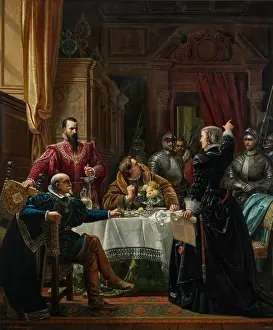 Schiller Prints: Duke of Alba and Countess Katharina of Schwarzburg at Rudolstadt Castle in 1547
