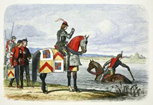 War Of The Roses Gallery: The Duke of Buckingham finds the Severn impassable, 1483 (1864)