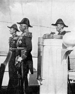 The Duke of Connaught with Commodores Keppel and Crampton, 1907 (1908).Artist: Queen Alexandra