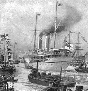 Queen Mary Gallery: The Duke of Cornwall and Yorks Colonial Tour...Departure of the Ophir from Portsmouth, 1901