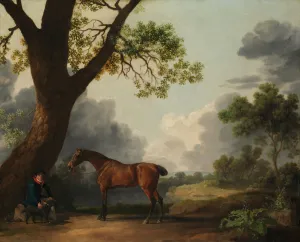 Dorset Prints: The Third Duke of Dorsets Hunter with a Groom and a Dog, 1768. Creator: George Stubbs