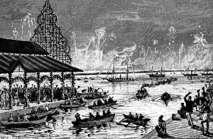 Pavilion Prints: The Duke and Duchess of Connaught at Ceylon: illumination of the Harbour