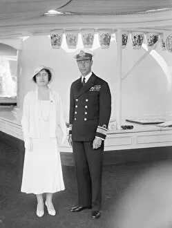 Elizabeth Angela Margu Gallery: The Duke and Duchess of York aboard HMY Victoria and Albert, 1933