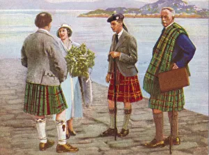 Briefcase Prints: The Duke and Duchess of York (later King George VI and Queen Elizabeth) greeted on arriving on the I