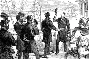 Us Navy Prints: The Duke of Edinburgh receiving the Commander of the U
