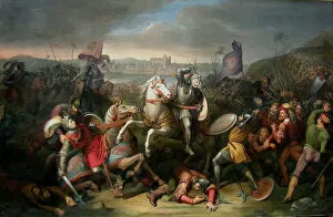 German King Collection: Duke Erich von Calenberg rescues Emperor Maximilian in the Battle at Regensburg in 1504