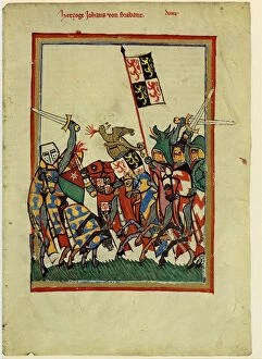 Medieval Art Gallery: Duke John I of Brabant (From the Codex Manesse), Between 1305 and 1340. Artist: Anonymous