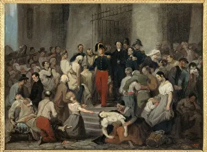 Isle De La Cite Prints: The Duke of Orleans visiting the sick at Hotel-Dieu during the cholera epidemic of 1832