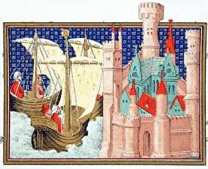Castellated Gallery: The Duke of Salisbury arriving at Conway Castle from Ireland, 19th Century