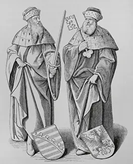 Duke Prints: The Duke of Saxony and the Marquis of Brandenburg, 1624, (1878). Creator: Viericx