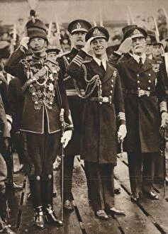 The Duke of York and Prince Henry welcoming the Prince of Wales at Portsmouth, 1925