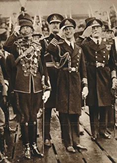 The Duke of York and Prince Henry welcoming the Prince of Wales at Portsmouth, 1925 The Duke of York and Prince Henry welcoming the Prince of Wales at Portsmouth, 1925
