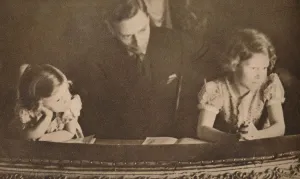 The Duke of York and Princesses Elizabeth and Margaret at the pantomime, 6 February 1935 The Duke of York and Princesses Elizabeth and Margaret at the pantomime, 6 February 1935