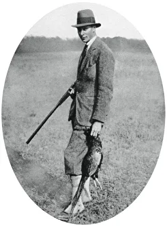 Shooting Party Prints: The Duke of York at a shooting party in 1922, (1937)