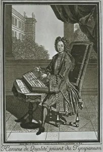Dulcimer Prints: Dulcimer (tympanum), French engraving of the seventeenth century, 1948