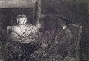 1826 Prints: Dull Reading: with Portraits of Daniel Terry (c)