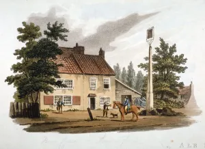 Pub Sign Prints: The Dun Cow Inn, Kensington, London, c1810. Artist: William Pickett